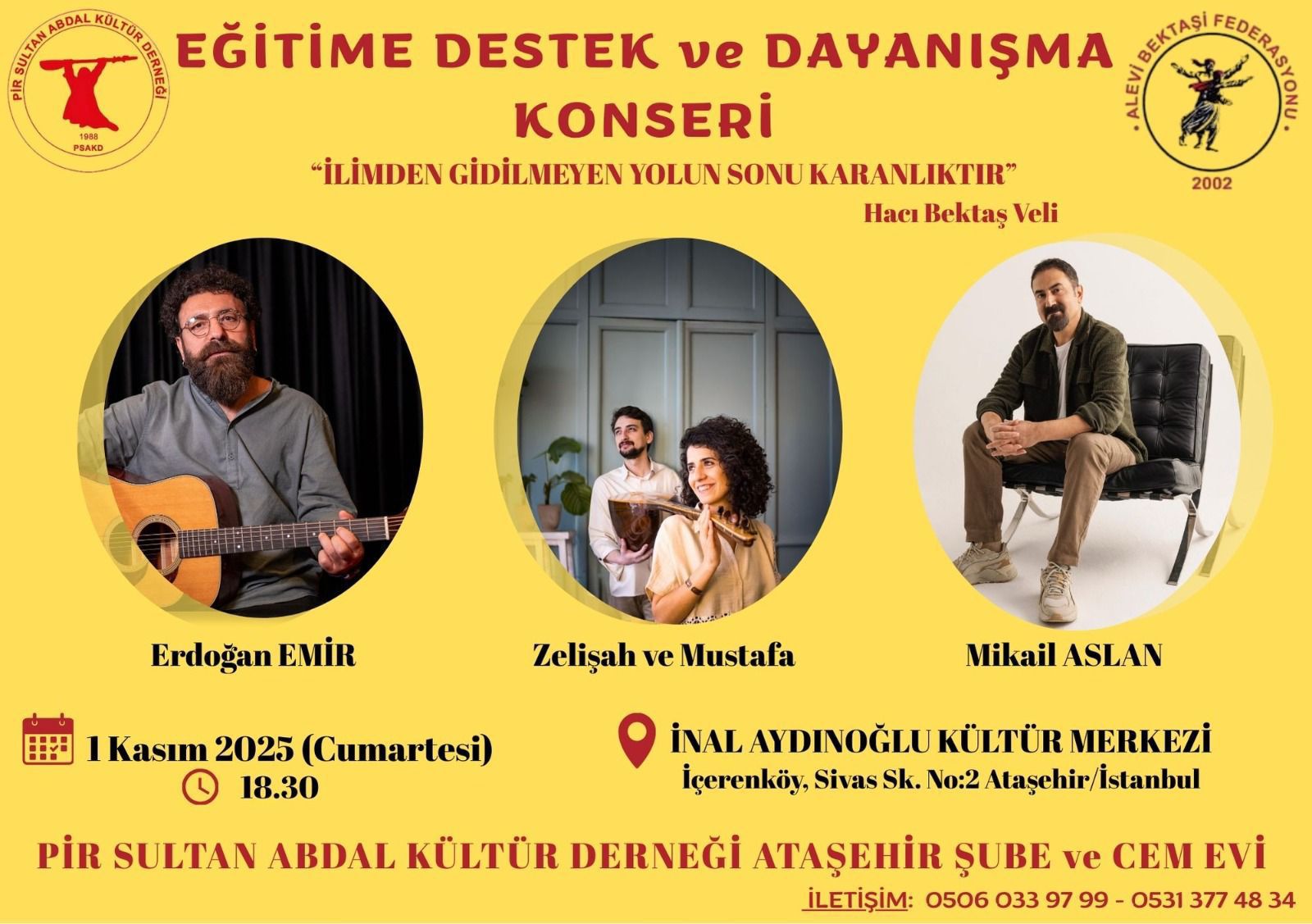 ‘Pir Sultan’dan eğitime destek konseri